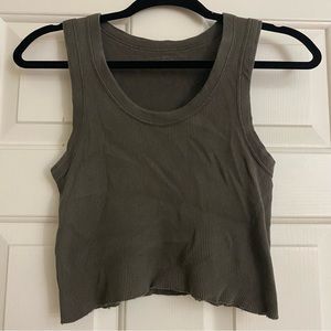 Brandy Melville brown ribbed crop top